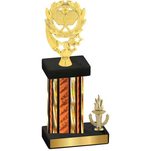 Accented Single Orange Glacier Victory Pickleball Trophy