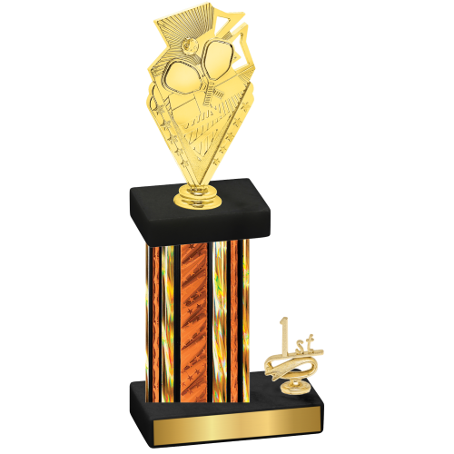 Accented Single Orange Glacier First Place Pickleball Trophy