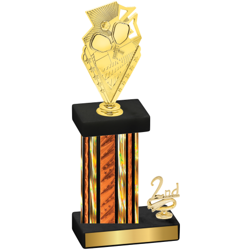 Accented Single Orange Glacier Second Place Pickleball Trophy