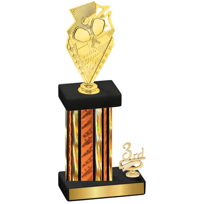 Accented Single Orange Glacier Third Place Pickleball Trophy