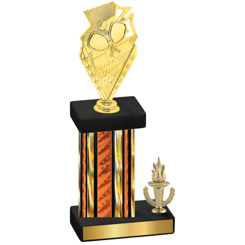 Accented Single Orange Glacier Victory Pickleball Trophy