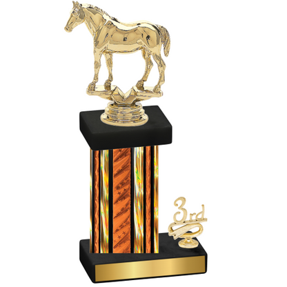 Accented Single Orange Glacier Third Place Horses Trophy