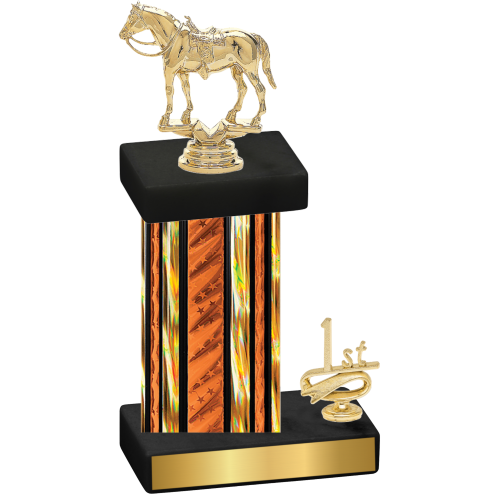 Accented Single Orange Glacier First Place Horses Trophy