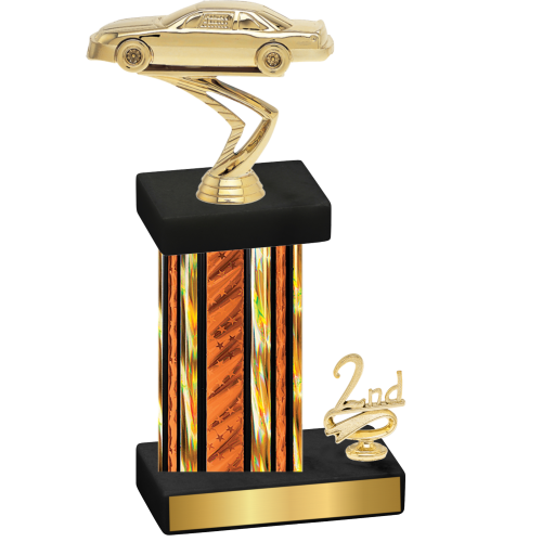 Accented Single Orange Glacier Second Place Cars Trophy