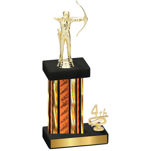 Accented Single Orange Glacier Fourth Place Archery Trophy