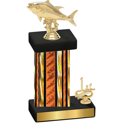 Accented Single Orange Glacier First Place Fishing Trophy