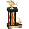 Accented Single Orange Glacier Third Place Fishing Trophy