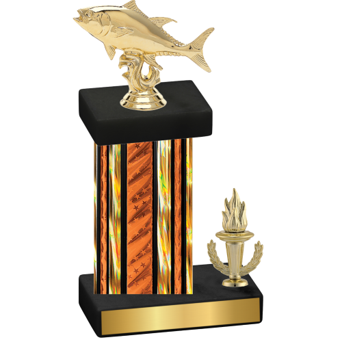 Accented Single Orange Glacier Victory Fishing Trophy