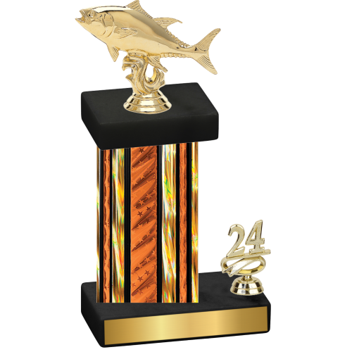 Accented Single Orange Glacier Year Fishing Trophy