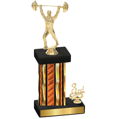 Accented Single Orange Glacier Third Place Weights Trophy