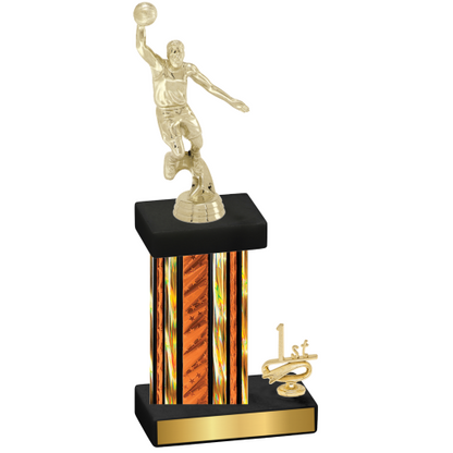 Accented Single Orange Glacier First Place Basketball Trophy