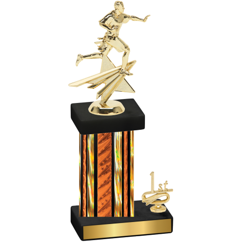 Accented Single Orange Glacier First Place Flag Football Trophy