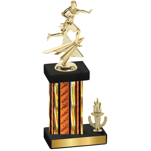 Accented Single Orange Glacier Victory Flag Football Trophy