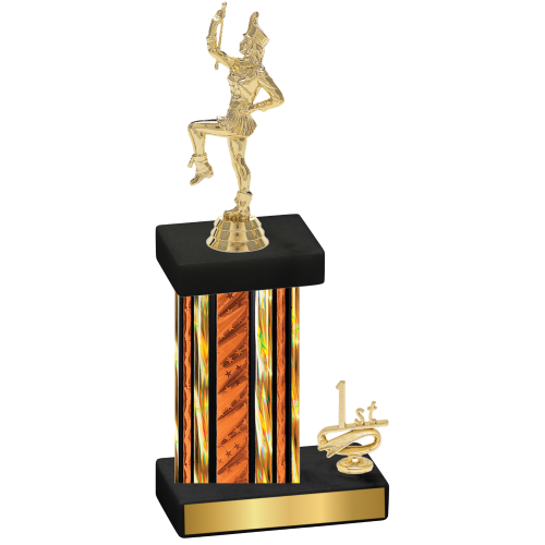 Accented Single Orange Glacier First Place Majorette Trophy