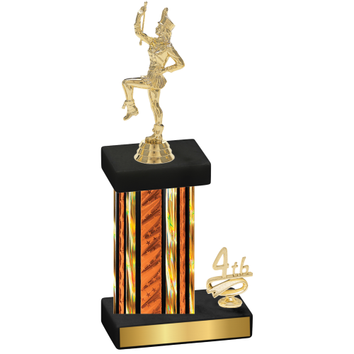 Accented Single Orange Glacier Fourth Place Majorette Trophy