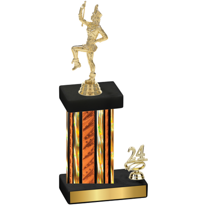 Accented Single Orange Glacier Year Majorette Trophy