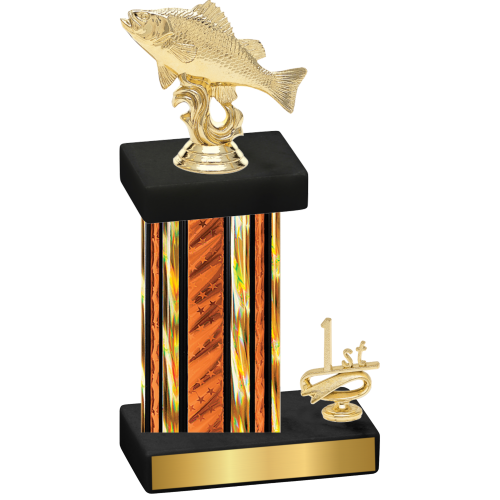 Accented Single Orange Glacier First Place Fishing Trophy