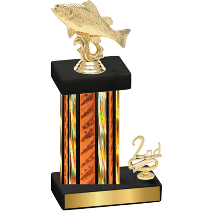 Accented Single Orange Glacier Second Place Fishing Trophy