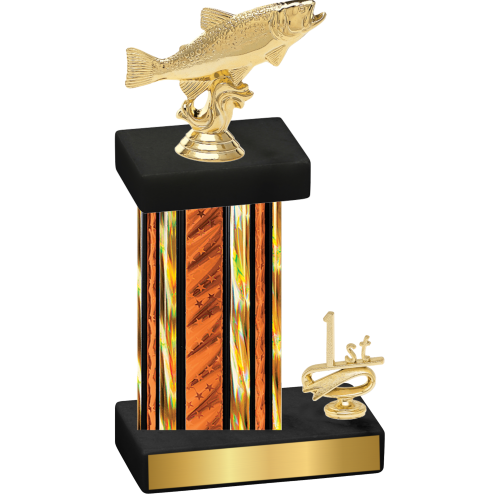 Accented Single Orange Glacier First Place Fishing Trophy