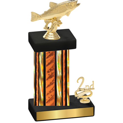 Accented Single Orange Glacier Second Place Fishing Trophy