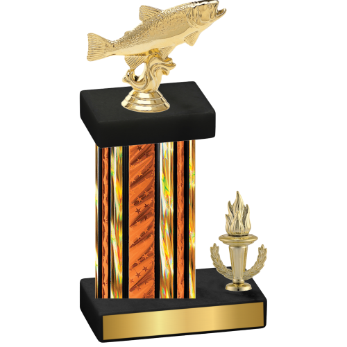 Accented Single Orange Glacier Victory Fishing Trophy