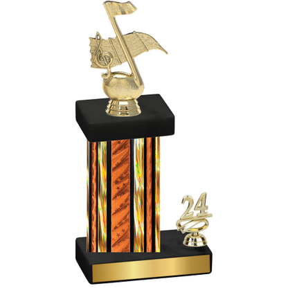 Accented Single Orange Glacier Year Music Trophy