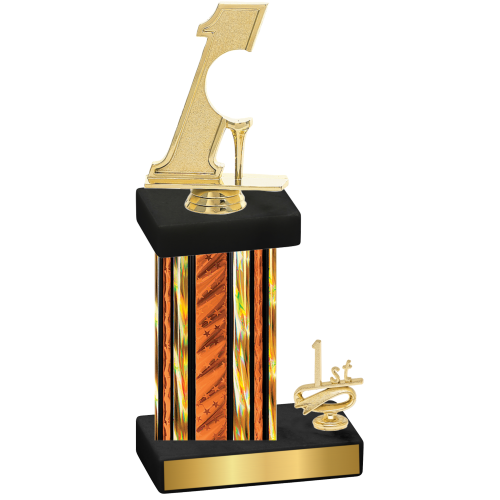 Accented Single Orange Glacier First Place Golf Trophy