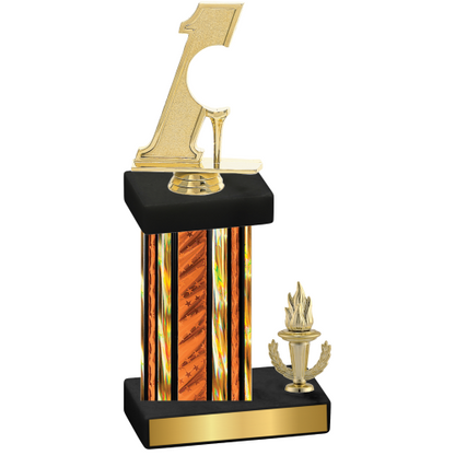 Accented Single Orange Glacier Victory Golf Trophy