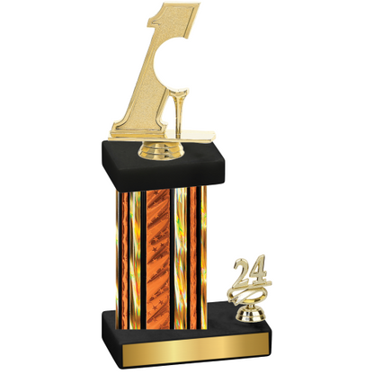 Accented Single Orange Glacier Year Golf Trophy