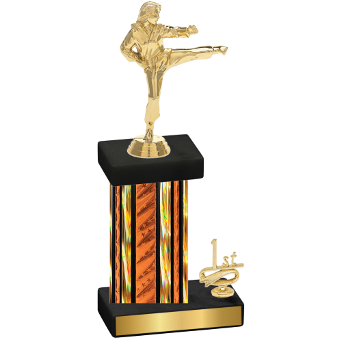 Accented Single Orange Glacier First Place Karate Trophy