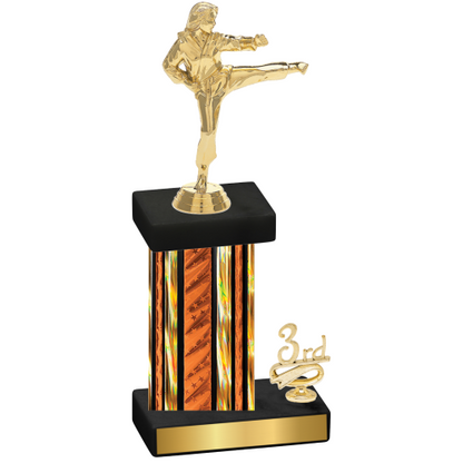 Accented Single Orange Glacier Third Place Karate Trophy