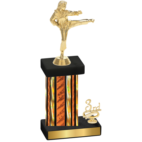 Accented Single Orange Glacier Third Place Karate Trophy
