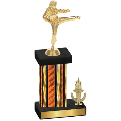 Accented Single Orange Glacier Victory Karate Trophy