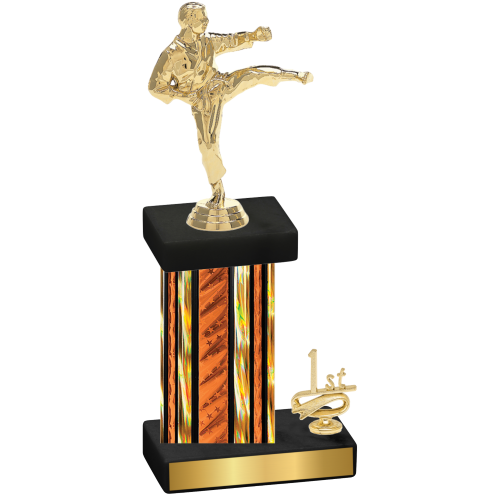 Accented Single Orange Glacier First Place Karate Trophy