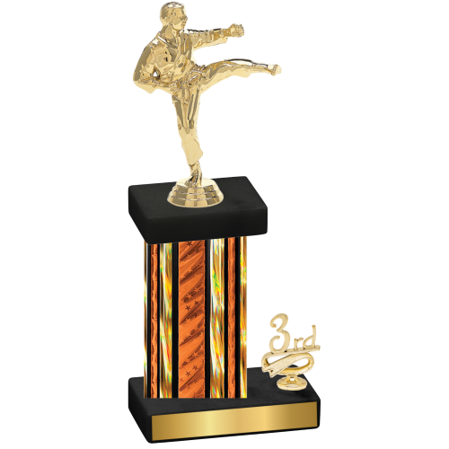 Accented Single Orange Glacier Third Place Karate Trophy