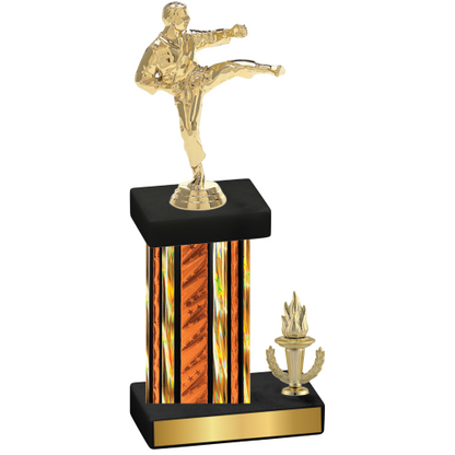 Accented Single Orange Glacier Victory Karate Trophy