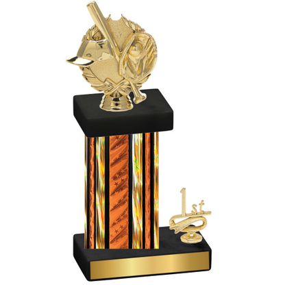 Accented Single Orange Glacier First Place Baseball Trophy