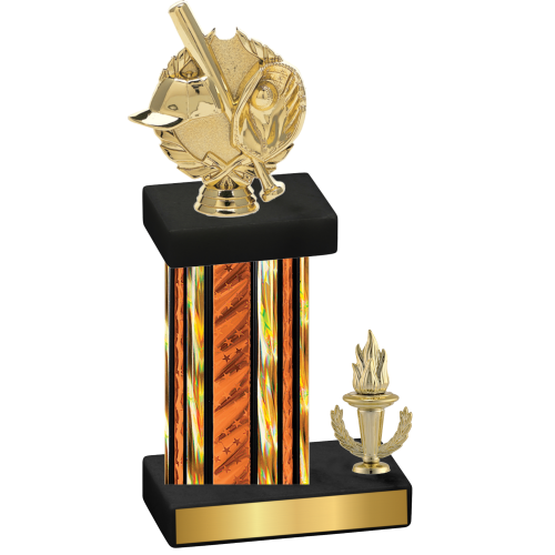 Accented Single Orange Glacier Victory Baseball Trophy