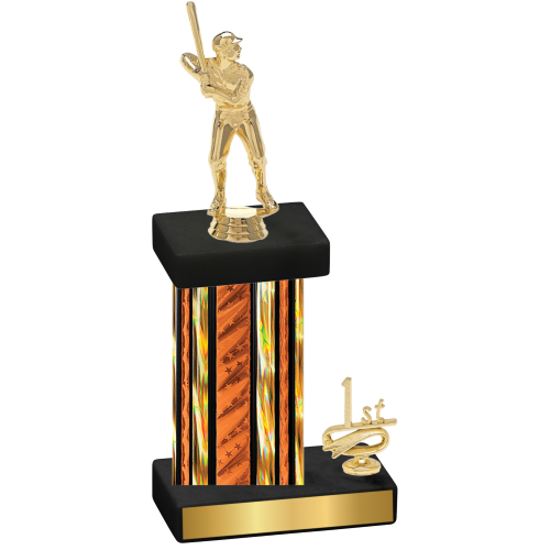 Accented Single Orange Glacier First Place Baseball Trophy