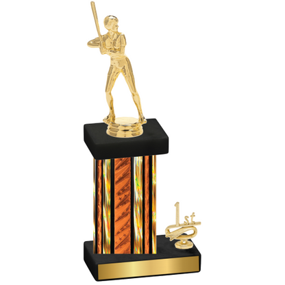 Accented Single Orange Glacier First Place Softball Trophy