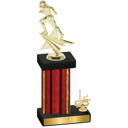 Accented Single Red Glacier First Place Football Trophy