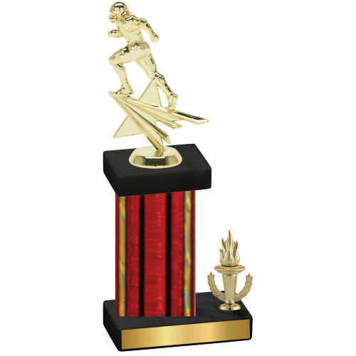 Accented Single Red Glacier Victory Football Trophy