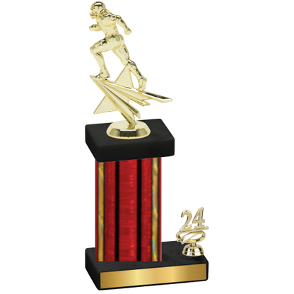 Accented Single Red Glacier Year Football Trophy