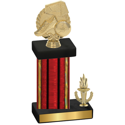 Accented Single Red Glacier Victory Soccer Trophy