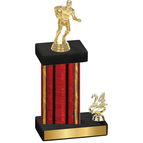 Accented Single Red Glacier Year Rugby Trophy