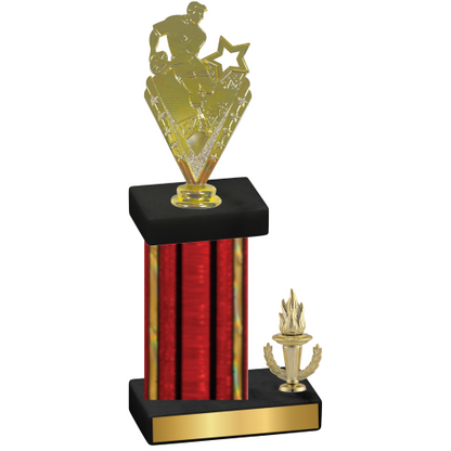 Accented Single Red Glacier Victory Rugby Trophy