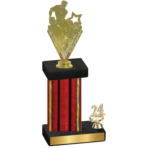 Accented Single Red Glacier Year Rugby Trophy