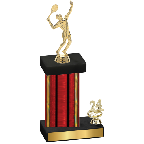 Accented Single Red Glacier Year Tennis Trophy