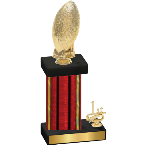 Accented Single Red Glacier First Place Football Trophy