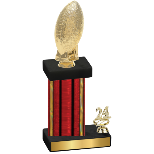 Accented Single Red Glacier Year Football Trophy